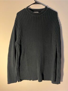 St John’s Bay 100% Cotton Ribbed Crewneck Sweater - Dark Gray